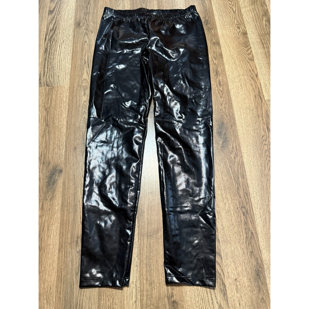 Mad Style Pants Youth Girls Size XL Black Straight Leg Pull On Faux Leather
